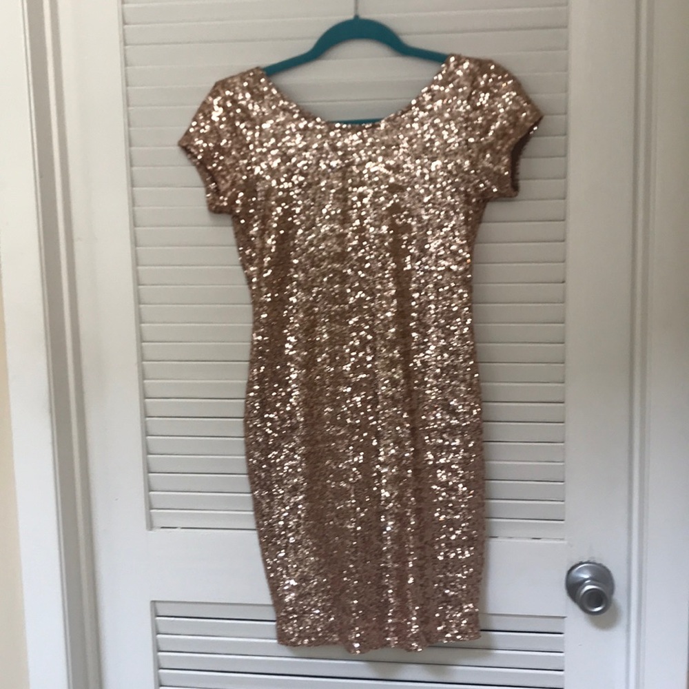 NWT Rose Gold Sequin Dress